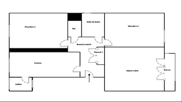 Appartement Nantes 3 pièce(s) 59.60 m2,  
Nantes 44200