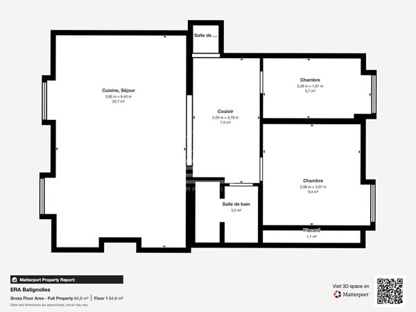 Appartement Paris 75017 Batignolles 3 pièces 54m2