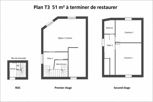 IMMEUBLE 3 LOTS CENTRE VILLAGE