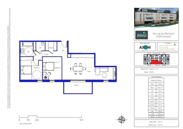 Appartement Amboise 3 pièce(s) - Résidence Villa David