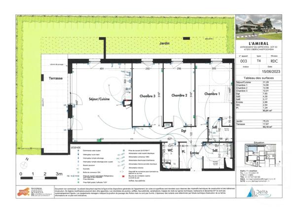 Appartement F4 à vendre  4 pièces - 93,91 m2 OBERSCHAEFFOLSHEIM - 67