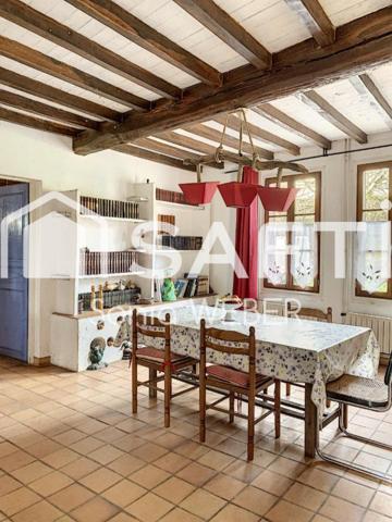 Maison champenoise type corps de ferme avec dépendances et jardin