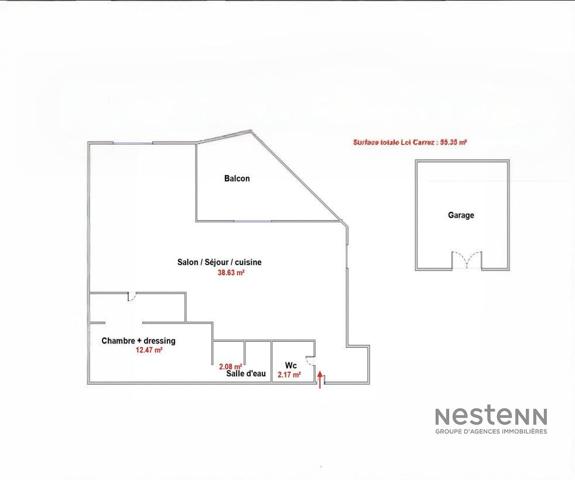 A Vendre appartement T2 de 55 m² entièrement rénové, avec balcon et garage à Montpellier