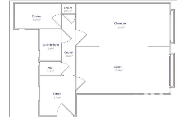 Appartement à vendre 2 pièces 47 m² Courbevoie