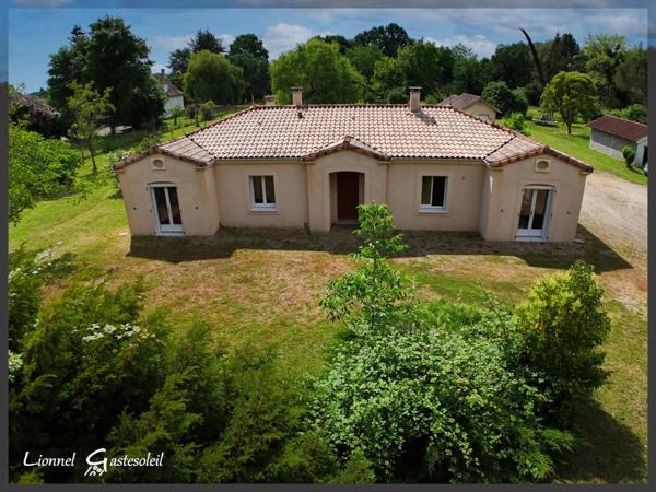 Maison à vendre de plain 3 chambres en bordure de le Dordogne sur la commune de PORT SAINTE FOY ET PONCHAPT (24)