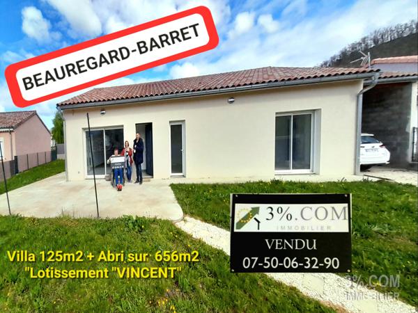 Maison Plain-pied 125m2 + Abri 34m2 (26300) BEAUREGARD-BARET Beauregard-Baret (26300)