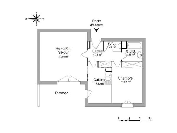 Location Appartement 2 pièces 49.82 m² - 26 RUE DU CINSAULT Lattes-boirargues 34970