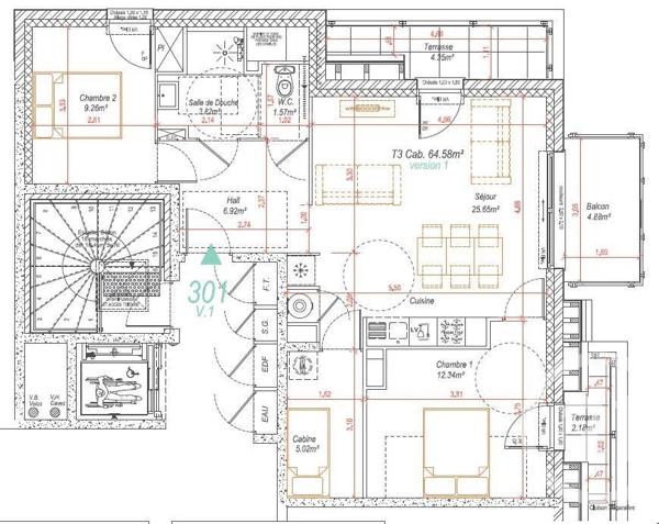 Appartement F3 Bis à vendre  4 pièces - 65 m2 FORT MAHON PLAGE - 80