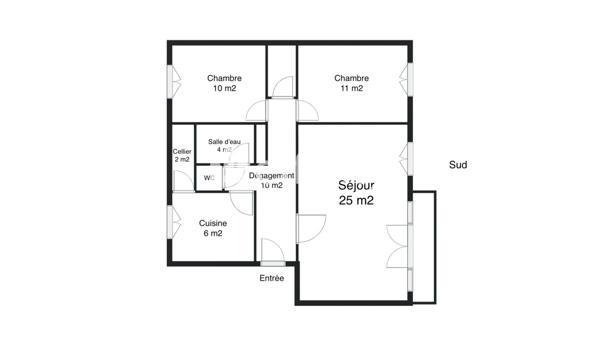 Appartement 3 pièces - 69 m² Exclusivité efficity