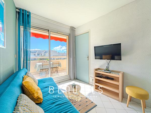 La Grande-Motte (34280) T2 CABINE – 24 m² – (34280) LA GRANDE MOTTE – LA MOTTE DU COUCHANT – TERRASSE PLEIN SUD, VUE SUR PARC