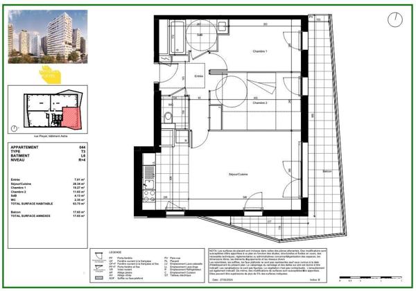 Appartement à vendre 3 pièces 64 m² Saint-Denis
