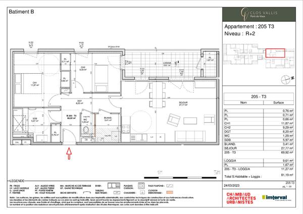 Appartement 3 pièces 69 m2