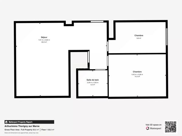 Vente                                                      Appartement
                        
                     3 pièces                      62 m2                     à Dampmart