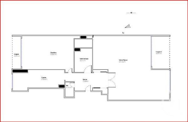 Appartement F3 à vendre  3 pièces - 65,30 m2 PARIS - 75015