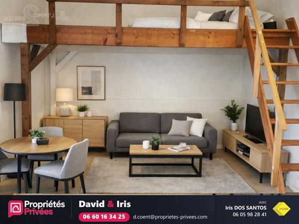 Studio meublé de 19,40 m² avec mezzanine, loué, en rez-de-chaussée · Camors (56)