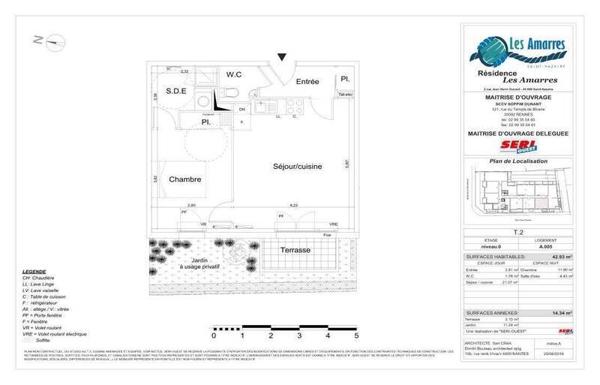 Appartement 2 pièces                                        - 44600 Saint-Nazaire Réf : 3772