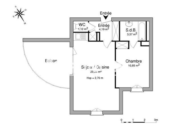 Location Appartement 2 pièces 43.07 m² - 10 IMPASSE DES PEGANS Ferney Voltaire 01210