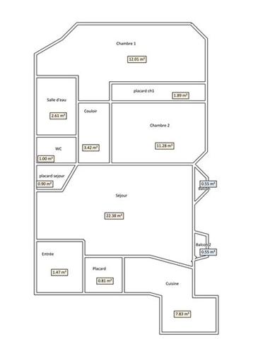 03200 VICHY APPARTEMENT 3 PIÈCES AVEC BALCONNETS AVEC CAVE- COEUR DE VILL