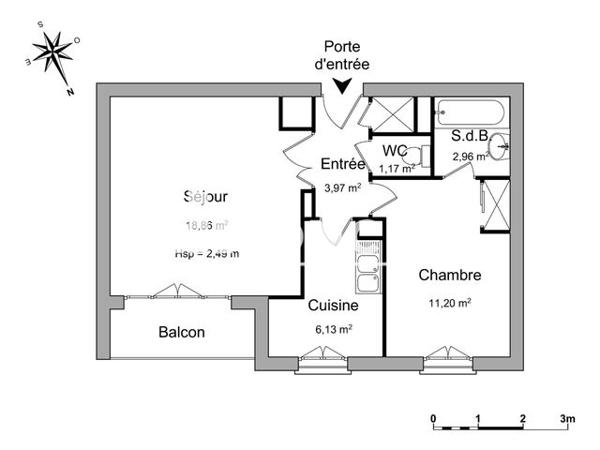 Location Appartement 2 pièces 44.29 m² - 10 RUE ARISTIDE BRIAND Le Plessis Robinson 92350