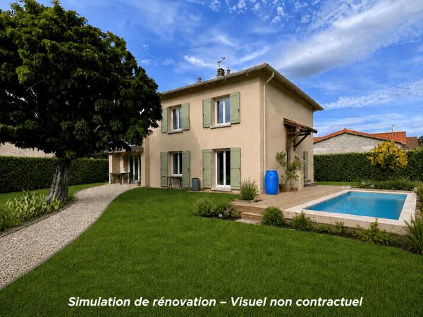 QUINCIEUX – Maison T5 à rénover avec fort potentiel – 90 m² habitables dont 170 m² utiles – Terrain 569 m² Quincieux (69650)