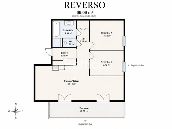 Appartement
         3 pièces
        - 69 m² 269 000 € *