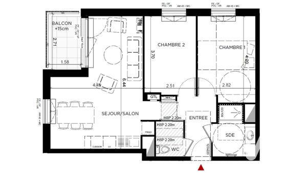 Appartement à vendre 3 pièces 58 m² Angers