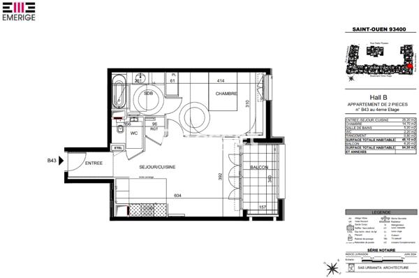 Location Appartement 2 pièces 48.1 m² - Saint-ouen-sur-seine 93400