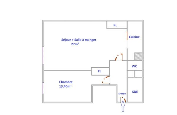 Appartement 3 pièces - 60 m²