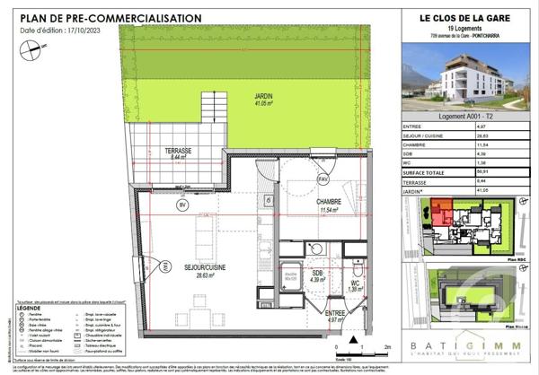 appartement à vendre  2 pièces - 50,91 m2 PONTCHARRA - 38