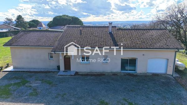 Villa plain pied 6 pièces sur les côteaux avec vue