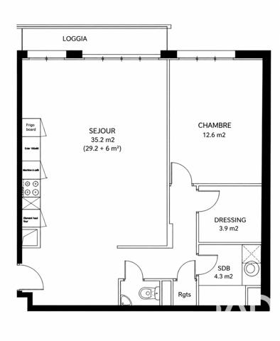 Appartement à vendre 2 pièces 62 m² Paris 20