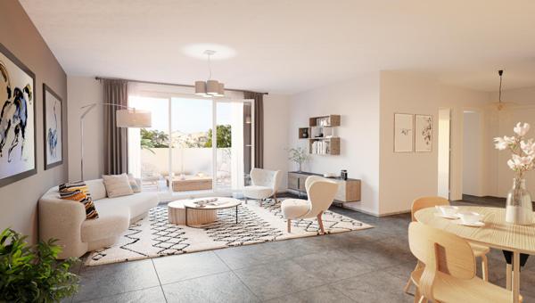 Programme neuf sur Salon de Provence, du Type 2 au Type 4 avec terrasse et parkings