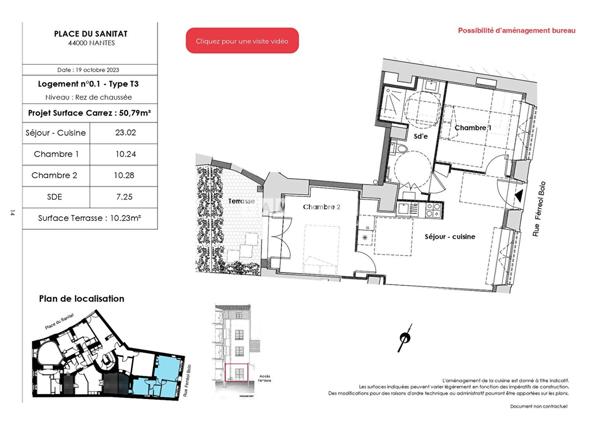 Appartement à vendre 3 pièces - 50 m²