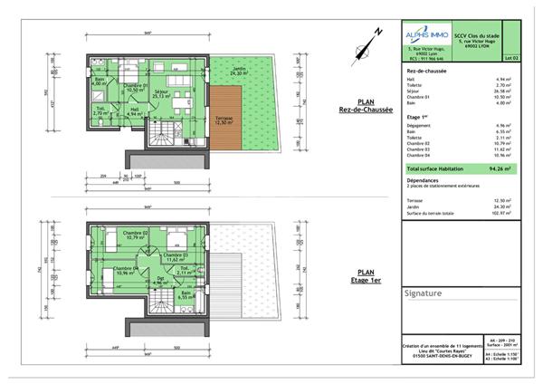 Maison neuve Saint-denis-en-bugey T4 avec chambre PMR
