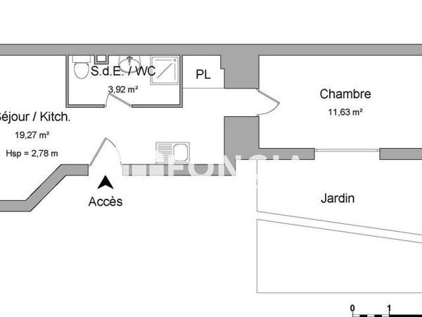 Location Appartement 2 pièces 35.08 m² - 60 RUE VICTOR HUGO Brest 29200