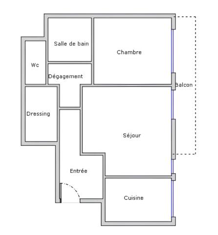 ASNIERES SUR SEINE _ appartement 2 pièces_villa Davoust_balcon_cave_parking