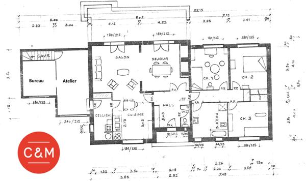44860 PONT SAINT MARTIN PONT-SAINT-MARTIN - Plain-pied 5 pièces 116 m²