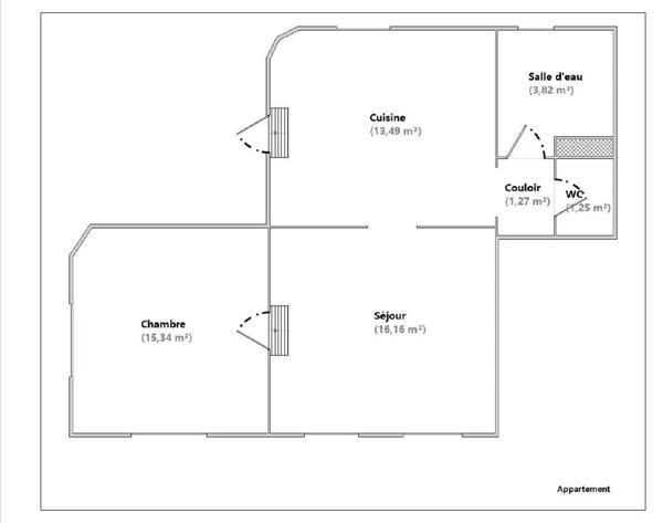 Appartement T2 - 51 m2 à FORBACH