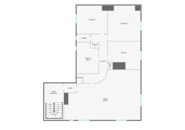 37000 - TOURS - APPARTEMENT T4 - 3 CHAMBRES - 87 M² - BALCON - LUMINEUX - GARE À 10 MIN À PIED