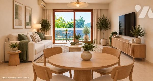 CANNES - Résidentiel . Deux pièces au calme, avec terrasse, vue dégagée et garage.