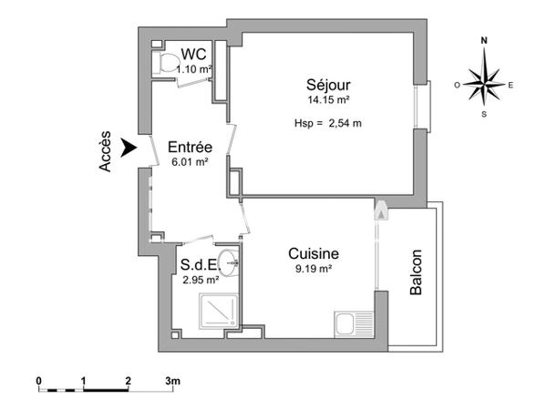 Location Studio 33 m² - 4 Rue Lavoisier Grenoble 38100
