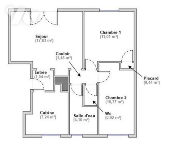 F3 de 53m² - LE PETIT QUEVILY
