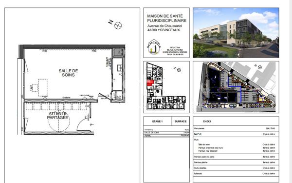 Pôle santé des sucs Yssingeaux :  local de 24,04 m²