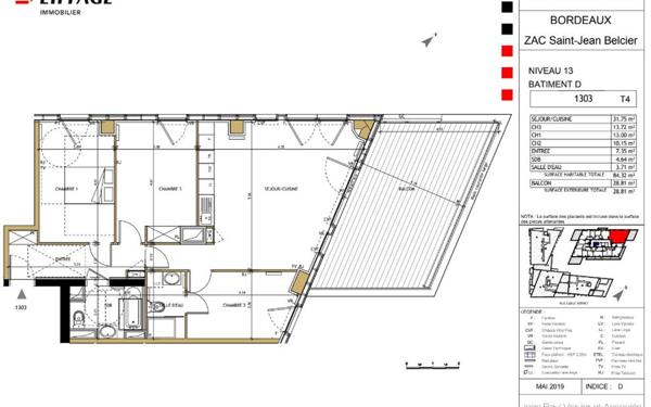 Appartement à vendre    4 pièces • 85,43 m2 Bordeaux