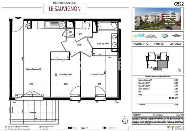 Location appartement Perpignan - 3 pièce(s) - 56 m² - 720 €/mois