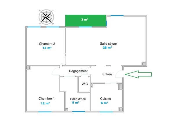 Paris 15e – Rue Saint-Charles, 3/4 pièces 72m²