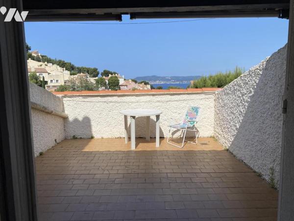 Appartement studio cabine avec terrasse vue mer et vendu avec un emplacement parking privatif