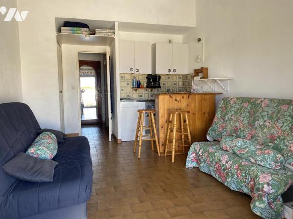 Appartement studio cabine avec terrasse vue mer et vendu avec un emplacement parking privatif