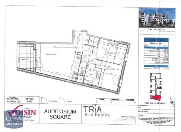 Appartement à louer 3 pièces 61.99m²