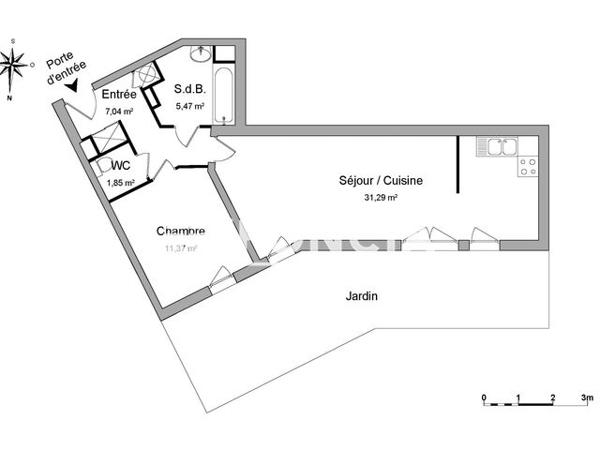 Location Appartement 2 pièces 57.03 m² - BATIMENT D Caen 14000